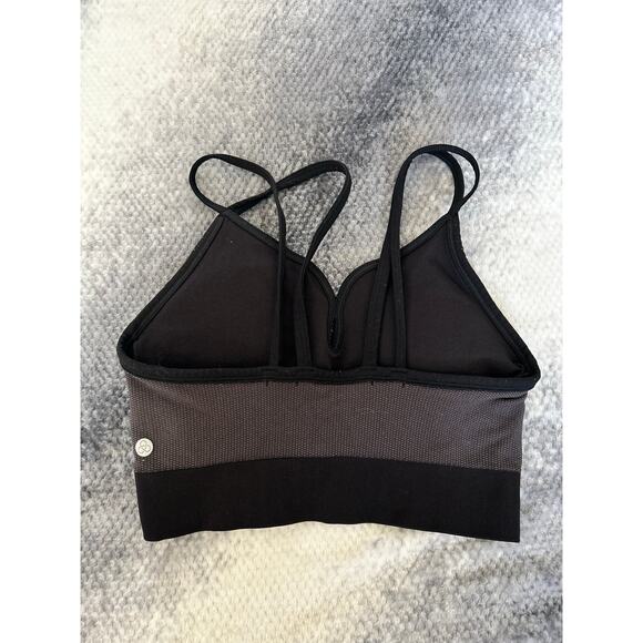 Zella Body Rhythm Sports Double Strap Back Seamless Bra Black Size Large - Picture 3 of 6